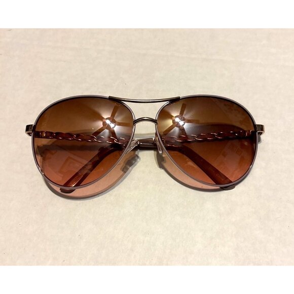 Tahari Pink & Gold Aviator Sunglasses With Chain Detail Chic Luxury Trending - Picture 2 of 8